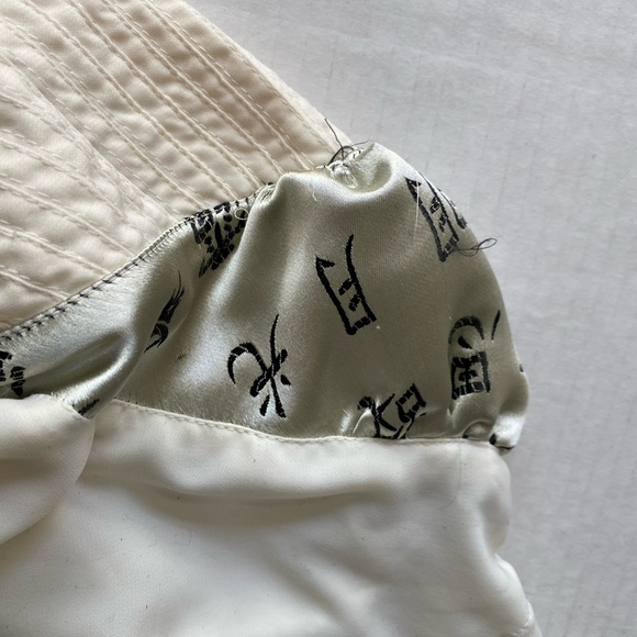 Raven Bustier style Jacket White Sateen with Black Characters size M - Picture 9 of 14